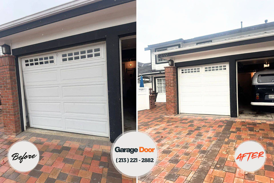 Before and after: garage door repair Cass City, MI